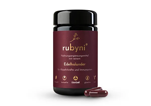 rubyni® Edelholunderglas mit Kapseln