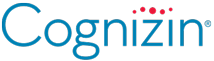 Cognizin® Logo in blau Logo Cognizin – Wortmarke in blau mit einer Welle aus fünf roten Punkten über dem z