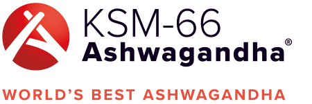 Logo KSM-66 Ashwagandha - WORLD'S BEST ASHWAGANDHA Wortbildmarke Logo KSM-66 Ashwagandha - WORLD'S BEST ASHWAGANDHA. Man sieht das Logo in schwarzer und roter Schrift auf dunklem Hintergrund.