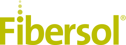 Fibersol Logo in grün Logo Fibersol – grüne Wortmarke